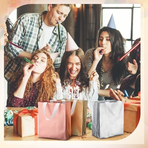 Eccliy 80 Pcs Reusable Gift Bags, Medium, Gold,Silver,Rose Gold - color: Gold,silver,rose Gold, size: Medium