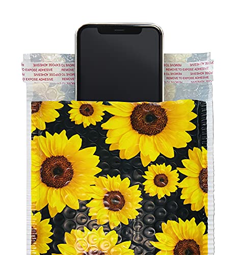 Great Papers! Bubble Mailer, Self-Sealing and Tear Resistant, Sunflowers, 6" x 10", 50 pack (074108),Black - size: 6 x 10 inches