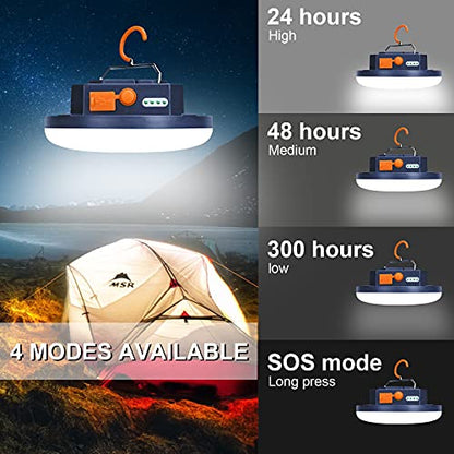 2pcs 10000mAh Rechargeable 3000LM Tent Light Camping Light - color: White