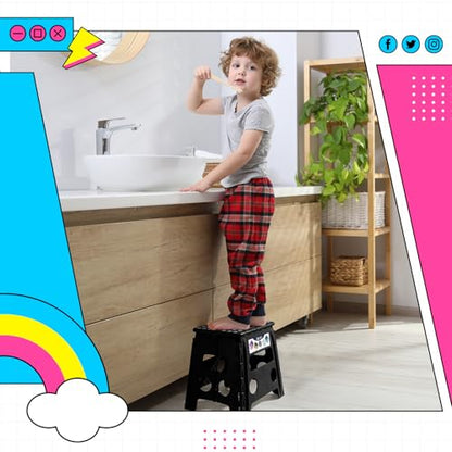 Delxo Folding Step Stool 13 inch 2 Pack,300 Lbs Step Stool for Kids&Adults - color: Black, size: 13 Inch-2 Pack