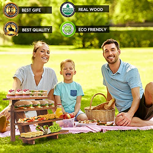Manspdier Wooden Display Stand Wood Cupcake Stands Rustic Wood Risers