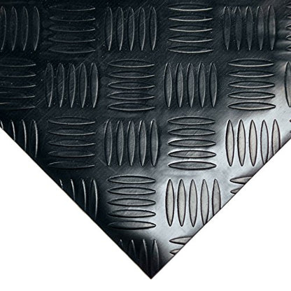 Rubber Cal Diamond-Grip Floor Mat - color: Dark Grey, size: 2mm x 4 x 10-Feet
