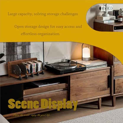 Wooden Cd Storage Box CD Holder Rack, DVD Display Stand Cd Storage Organizer Movie Cases Music Cassette Tapes Shelf Stand Record Crates Video Games Countertop Storage Brown