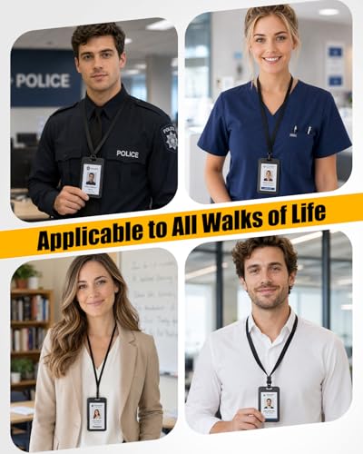 Uniclife 3 Pack Vertical Badge Holders for Office School IDs - color: Black-01, size: 3 Pack