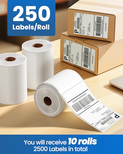 4x6 Thermal Shipping Labels Replace for Rollo, Zebra, Nelko, MUNBYN, JADENS - size: Roll 2500 Shipping Labels