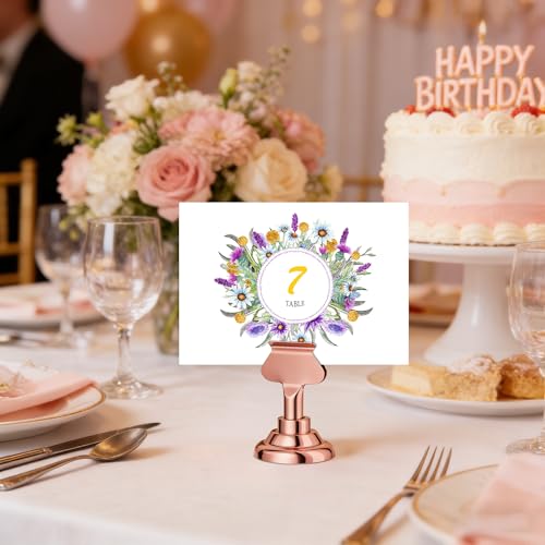 Urban Deco Roseold Table Number Holders, 16 Pack Weighted Place Card Stands - color: Rosegold 16PK
