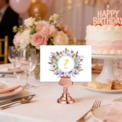 Urban Deco Roseold Table Number Holders, 16 Pack Weighted Place Card Stands - color: Rosegold 16PK
