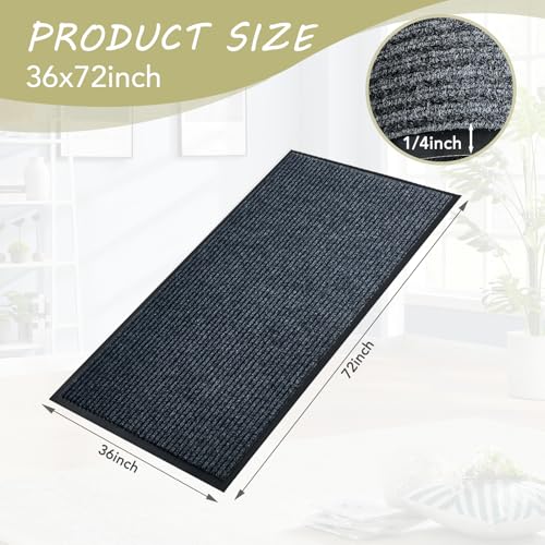 Front Door Mat, 3'x6'Indoor Outdoor Welcome Commercial Floor Mats - size: 36"x72"