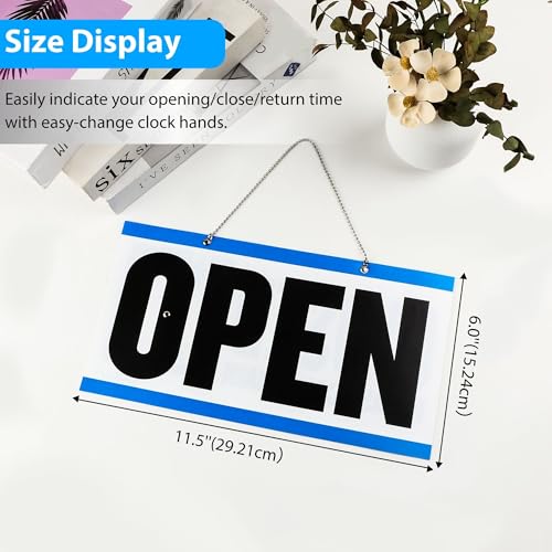BAZIC Products Closed/Open Clock Sign, 6 x 11.5 in, Double-Sided - size: 1-Pack