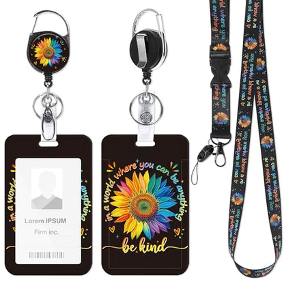 Autism Awareness Lanyard with ID Badge Holder and Retractable Badge Reel - color: Autism Awareness Puzzle