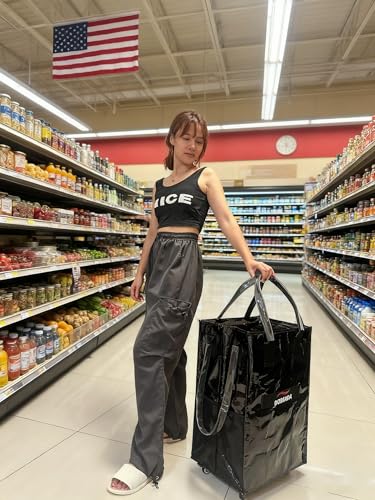 Reusable Grocery Bag On Wheels,Rolling Tote, Shopping Trolley, Rolling Duffle bag,Collapsible Grocery Bag Tote - color: Black