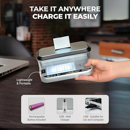 K440 Counterfeit Bill Detector, Professional Two UV Eco-Friendly LEDs, Magnetic Ink Sensor, Backlight for Watermark Detection, Built-in Magnifier for Money, Credit Cards and IDs