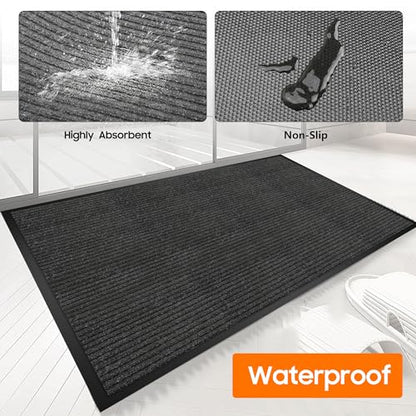 Indoor Outdoor Door Mat Muddy Dirt Resist Front Door Mat 3x6FT - size: 3' x 5'11" (Rectangular)