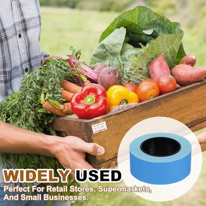 PATIKIL Pricing Labels Price Gun Labels Self-Adhesive 10 Rolls 5000pcs - color: Blue