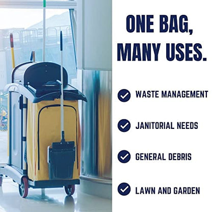 Plasticplace 20-30 Gallon Trash Bags │ 2.0 Mil │ Black Heavy Duty Garbage Can Liners │ 30" x 36" (100 Count)