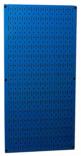 Wall Control Pegboard 32in x 16in Blue Metal Pegboard Tool Board Panel - color: Blue