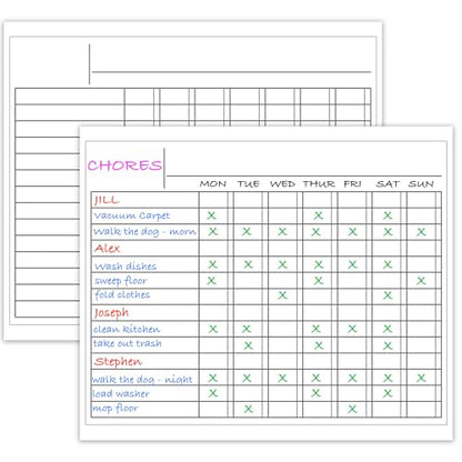 Iconikal 2-Pack Magnetic Dry Erase Chore Meal Chart 14x11-Inch Planner Schedule WOD Goal Tracker Grid Refrigerator Whiteboard Home Office - style: (Workout of the Day) WOD Planner