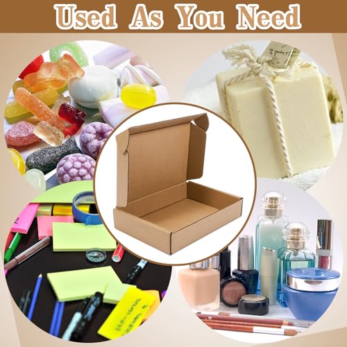 50 Pack Small Shipping Boxes, Corrugated Cardboard Boxes, Brown