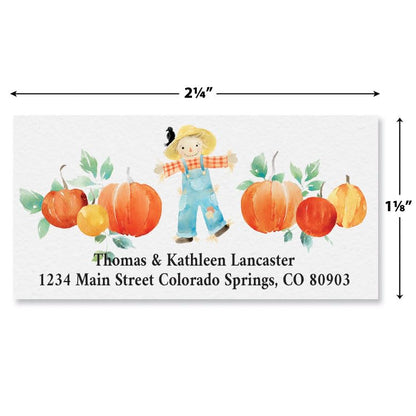 Happy Fall Personalized Deluxe Address Labels - Set of 144 (4 Designs), Self-Adhesive, Large Flat-Sheet Select Labels - color: Happy Fall