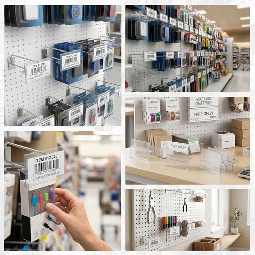25 Pack Label Holder for Scan Plates on Display Hooks, Data-Tag Label Holders by Clip Strip