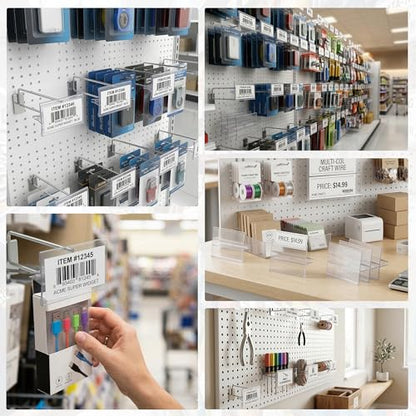 25 Pack Label Holder for Scan Plates on Display Hooks, Data-Tag Label Holders by Clip Strip