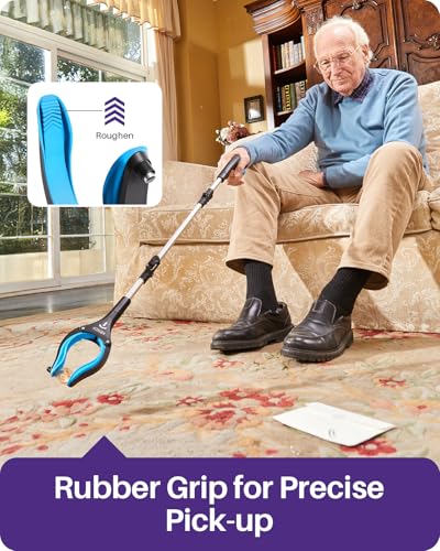 Kekoy 36inch Grabber Reacher Tool for Seniors, Foldable Reacher Grabbers Pickup Stick with Anti-Slip 360° Rotating Jaw, 4" Wide Extended Claw with Magnet for Disabled, After Surgery Recovery - size: 36 Inch of 1 Pack