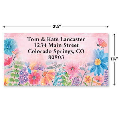 Jenny's Garden Personalized Foil Border Address Labels Set of 144, Self-Adhesive, Flat-Sheet Address Labels - color: Jenny's Garden