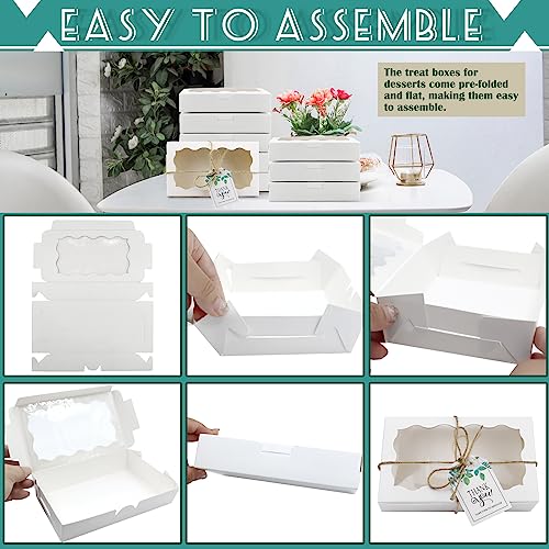 60 Pack 7 x 4 3/8 x 1.5 Inch Cookie Boxes with Clear Window - color: 60PCS White Boxes