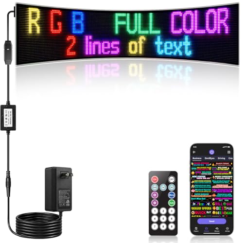LED sign for business,APP Custom two lines of text,Store window large size - size: 39''x12''