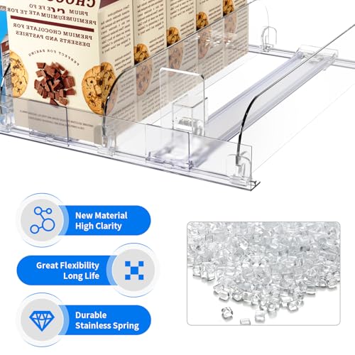 9-Pack Spring Loaded Shelf Pusher System, Adjustable Width for Supermarket, Store, Pharmacy, Auto Push Snack, Cigarette and Medicine Display Organizer, 23.82 in x 11.81 in