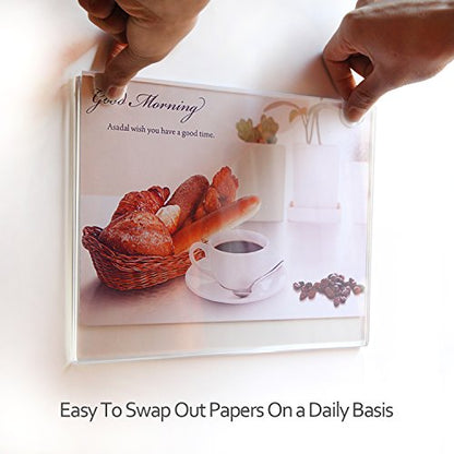 NIUBEE 5x7 Clear Acrylic Sign Holder Horizontal Wall Mount 12 Pack - size: Horizontal 12 Pack 5" x 7"