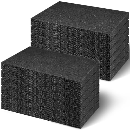 Frienda 12 Pcs 12" x 8" x 1" Polyethylene Foam Sheet Thick Black Packing Foam Padding Customizable PE Board Cushion Inserts for Cases Craft Shipping Moving DIY Projects Toolbox Storage - size: 12 x 8 x 1 inches