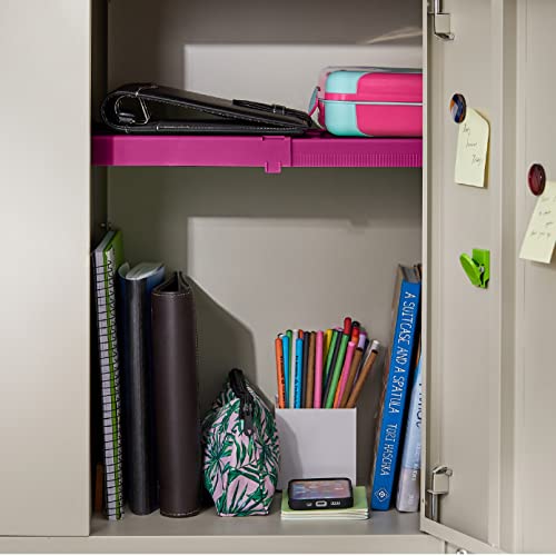 LockerMate Adjust-A-Shelf Locker Shelf, School Organizer, Pink - color: Pink