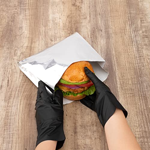 Restaurantware-Bag Tek 7.9 x 1.7 x 7.9 Inch Foil Lined Bags, 100 Greaseproof Foil Food Wrappers - Freezable, Non-Vented, Silver Paper Hot Sandwich Bags, Keeps Food Warm, For Hot And Cold Foods - size: 7.8"