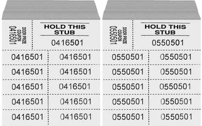 Auction Tickets - 1000 Sheets - 10 Numbers per Sheet (White) - color: White