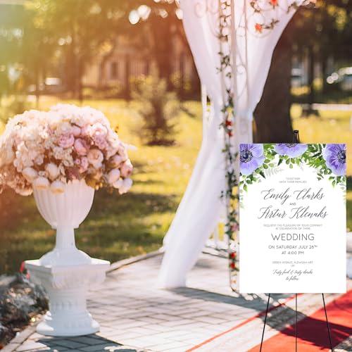 2 Pack Easel Stand for Wedding Sign & Poster, Adjustable Easels for Display - color: Black 2PC