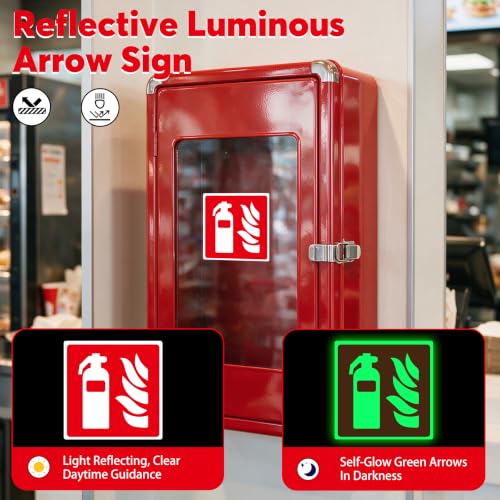 Fire Extinguisher Inside Sign Stickers,6 Pack Small Glow In The Dark - color: Fire Extinguisher 570