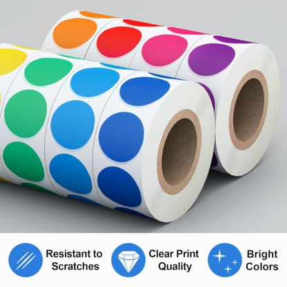 3/4" Round Color Coding Circle Dot Sticker Labels, 8 Colors - color: 8-colors