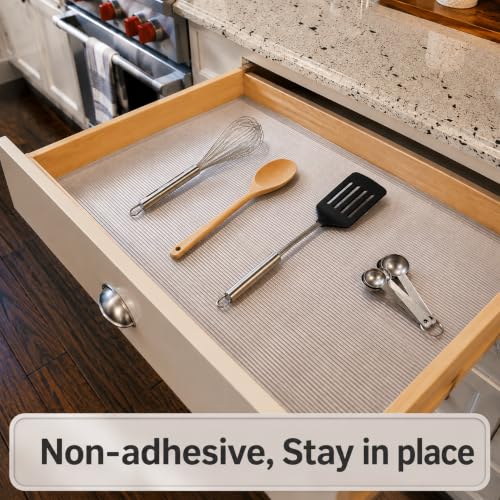 100% EVA Shelf Liner Waterproof Non Adhesive, 10" x 240", Ribbed - color: Clear Ribbed, size: 10"W x 240"L