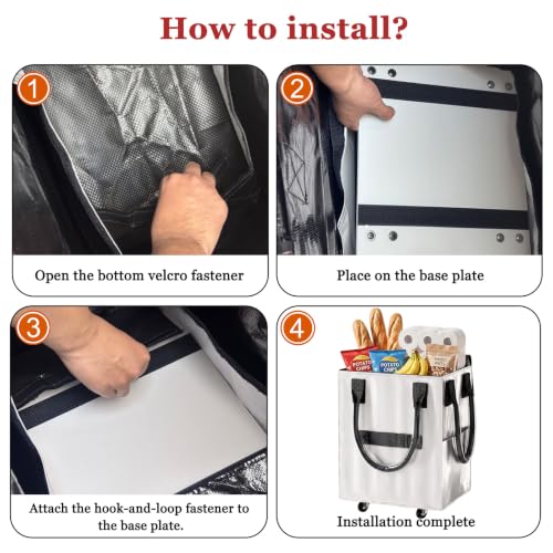 Reusable Grocery Bag on Wheel, Foldable Shopping Cart with Wheels, Can Carry up to 88 Pounds, Suitable for Groceries, Laundry, Camping and Moving. - color: Silver - Medium