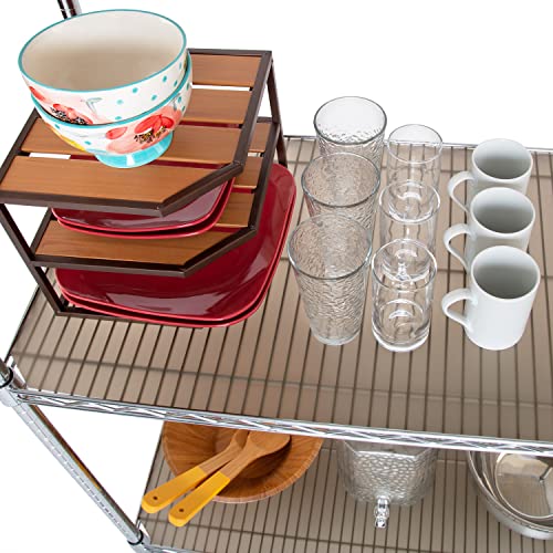 Seville Classics Heavy Duty Fitted Wire Shelf Liners Water-Resistant Protector Mat, Non-Adhesive, for Wired Shelves, Office, Kitchen, Garage (2 Pieces), Semi-Transparent Taupe, fits 30" x 14" Shelf - size: 30" x 14" shelf (2-pack)