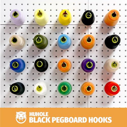 HUHOLE 25 Pack 4 Inch Black Pegboard L Hooks for 1/4 Inch Pegboard - size: 4 Inch