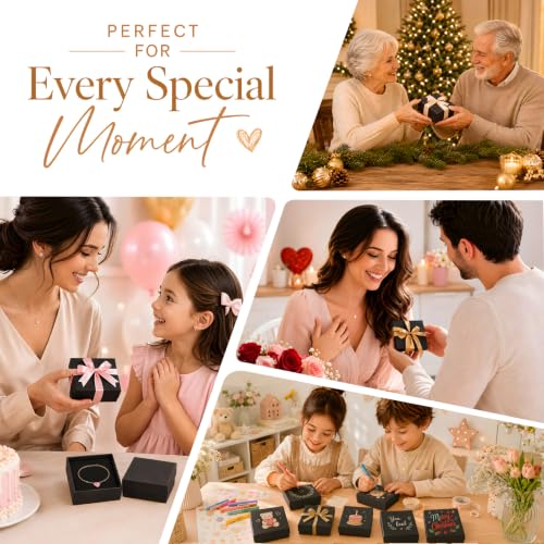 Jewelry Gift Boxes, 40 Pack 3.5x3.5x1 Inch, Black - color: Black, size: 3.5x3.5x1 Inch (Pack of 40)