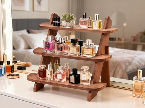 Wooden Display Stand, Tiered Cupcake Stand, 3 Tier Display Stand Riser - color: 2Pcs-Walnut-3Tier