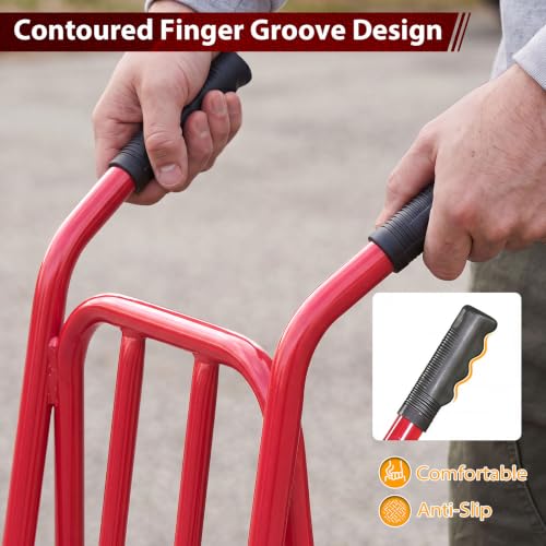 Goplus Hand Truck Dolly, Heavy Duty Metal Moving Dolly Cart - color: Red