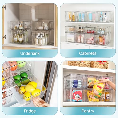 Vtopmart Clear Stackable Storage Drawers, 8 Pack Medium Set - style: 6 Medium+2 Small