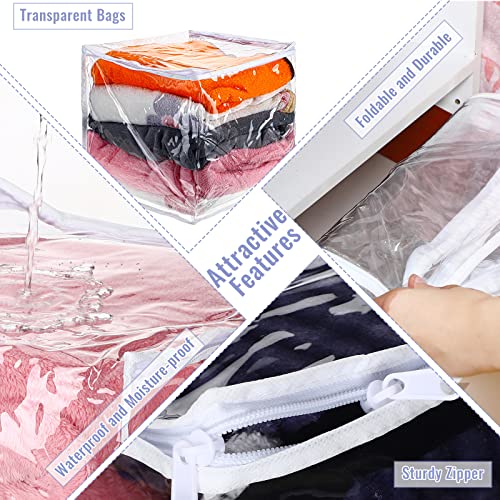Shappy 6 Packs Clear Plastic Storage Bags with Zipper, 12 x 12 x 12 Inch - size: 12 x 12 x 12 Inch