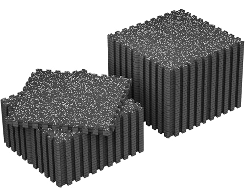 SUPERJARE 0.79'' Extra-Thick 48 Pcs 192 Sq Ft Exercise Equipment Mats - color: Black/Grey, size: 48 Tiles (192 Sq Ft)