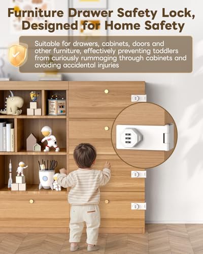 3-Digit Keyless Cabinet Lock with Combination Code - color: White
