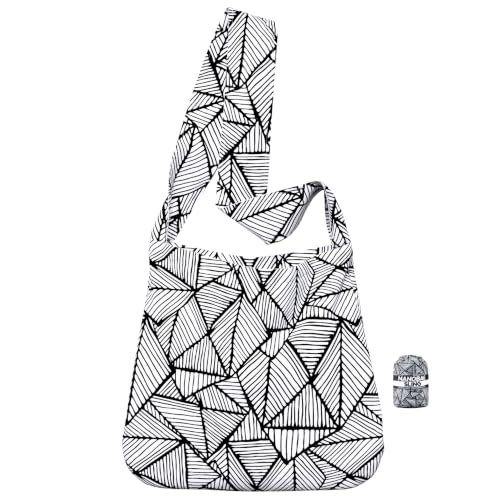 Nanobag Sling 19L Foldable Packable Crossbody Grocery Bag for Men & Women - color: Sketch